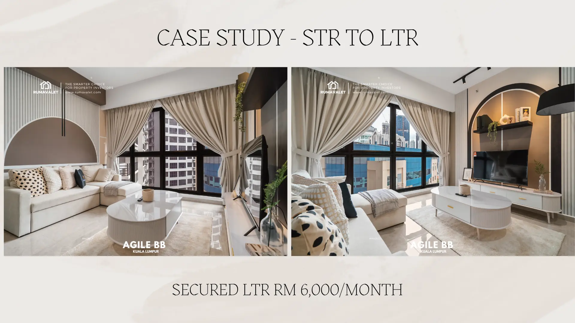 Agile BB Kuala Lumpur living room before and after RumaValet styling